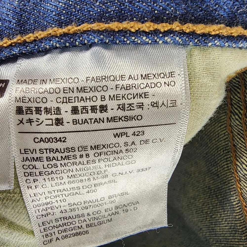 Levi's 501 Button‎ Fly Jeans Blue Denim Men's 34x32 (Actual 34x30) Mexico